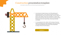 Customized Construction Presentation Template With Crane